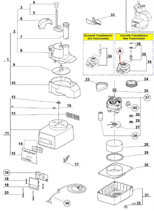 Horeca Parts - Szatkownica do warzyw CL30 BISTRO, P 0.5 kW, U 230 V Stalgast 713300