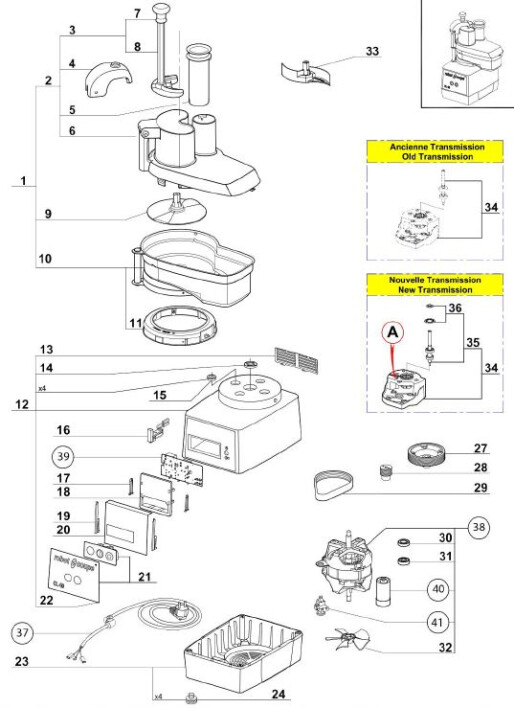Horeca Parts - Szatkownica do warzyw CL40, P 0.5 kW, U 230 V Stalgast 713400