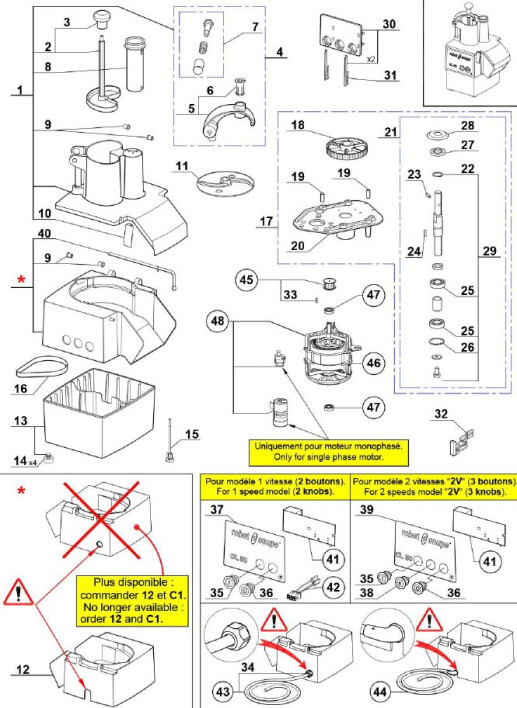 Horeca Parts - Szatkownica do warzyw CL50, P 550 W, U 400 V Stalgast 713501