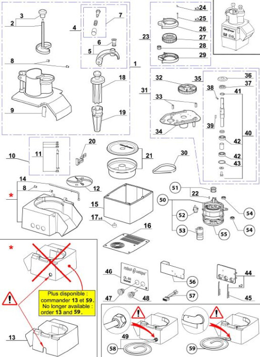 Horeca Parts - Szatkownica do warzyw CL50 Gourmet, P 0.55 KW, U 230 V Stalgast 713510