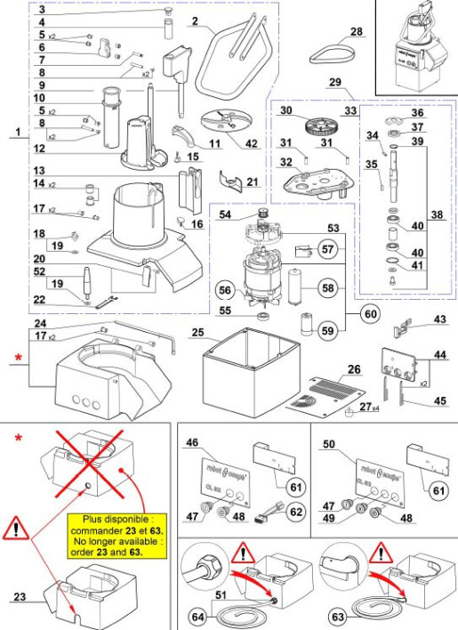 Horeca Parts - Szatkownica do warzyw CL52E (3.fazowa) 2 prędkości Stalgast 713522