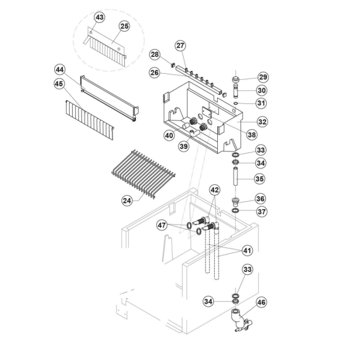 Horeca Parts - Kostkarka natryskowa 35 kg24 h chłodzona wodą Stalgast 872332