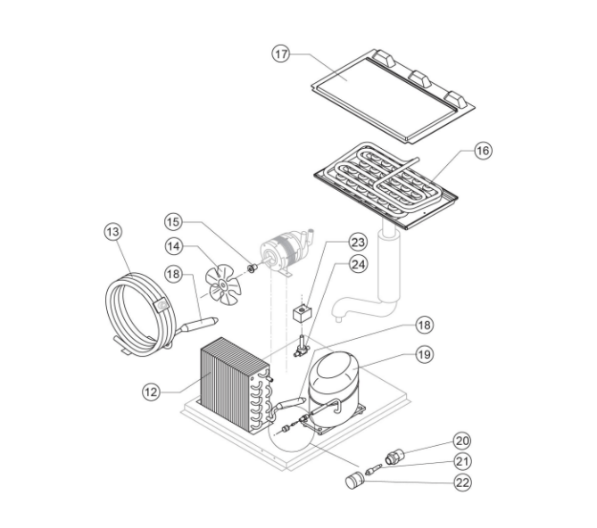 Horeca Parts - Kostkarka natryskowa 44 kg24 h chłodzona powietrzem Stalgast 872421