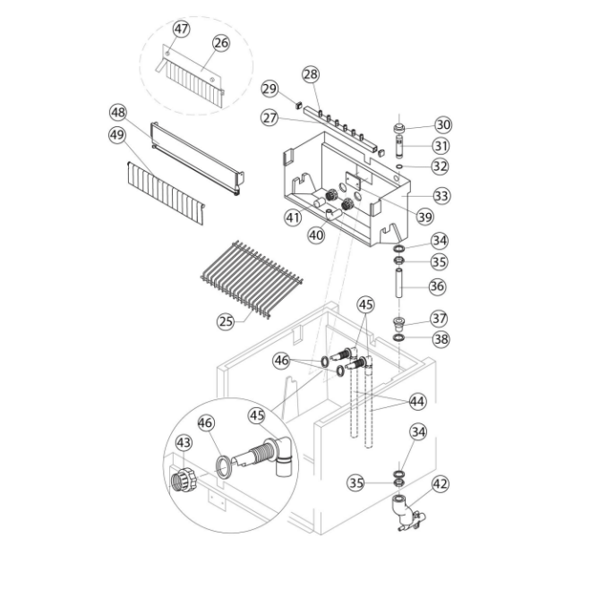 Horeca Parts - Kostkarka natryskowa 44 kg24 h chłodzona powietrzem Stalgast 872421