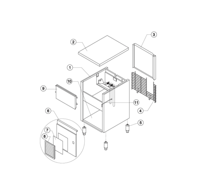 Horeca Parts - Kostkarka natryskowa 47 kg24 h chłodzona powietrzem Stalgast 872461