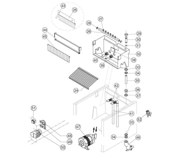 Horeca Parts - Kostkarka natryskowa 47 kg24 h chłodzona powietrzem Stalgast 872461