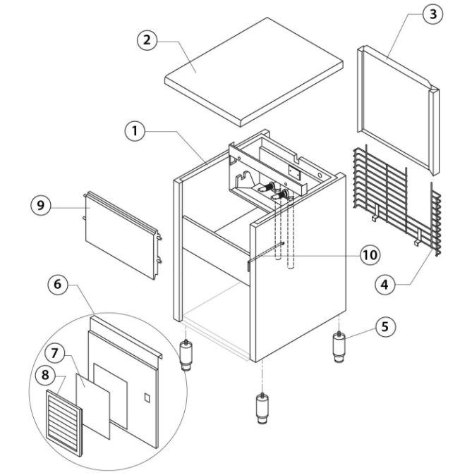 Horeca Parts - Kostkarka natryskowa 67 kg24 h chłodzona powietrzem Stalgast 872651