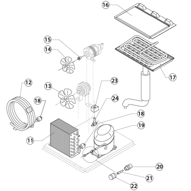 Horeca Parts - Kostkarka natryskowa 67 kg24 h chłodzona powietrzem Stalgast 872651