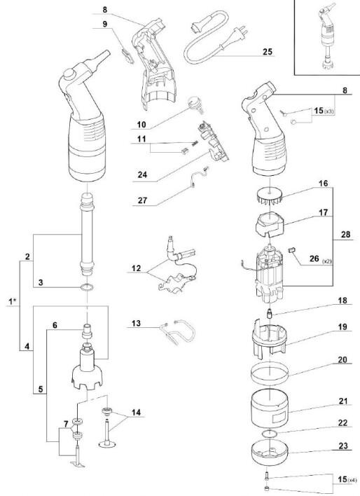 Horeca Parts - Mikser ręczny mini MP 240 V.V. Stalgast (711241)