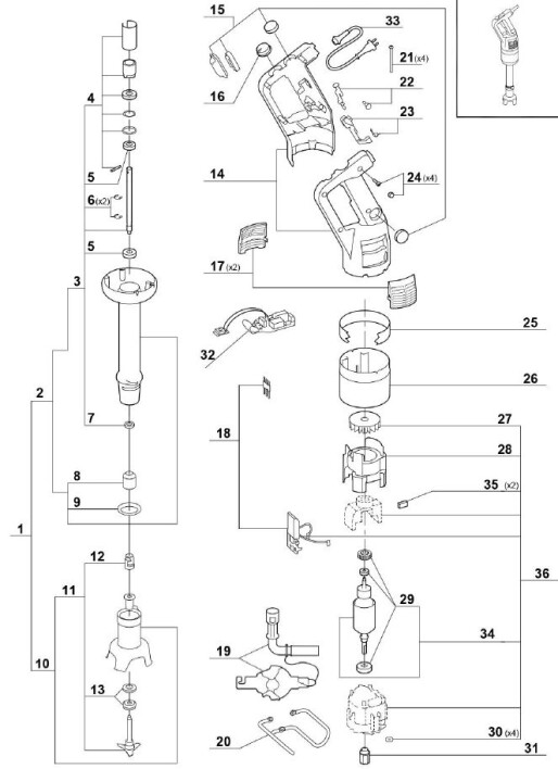 Horeca Parts - Mikser ręczny Robot Coupe CMP 300 V.V.