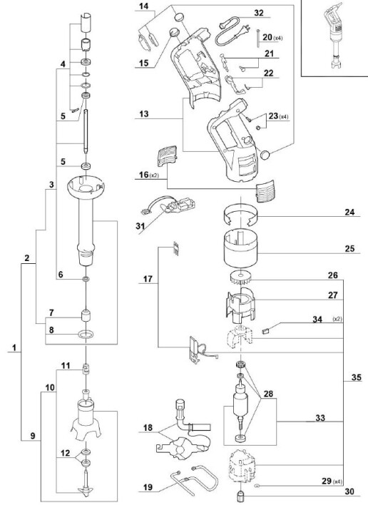 Horeca Parts - Mikser ręczny CMP 350 V.V. Stalgast (711351)