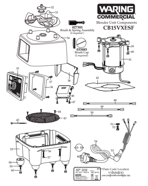 Horeca Parts - Blender Waring Commercial CB15VXESF