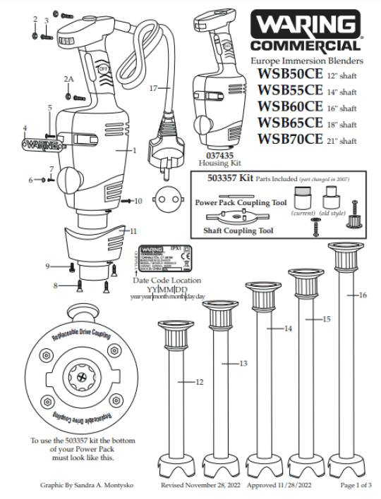 Horeca Parts - Mikser Waring Commercial WSB70E