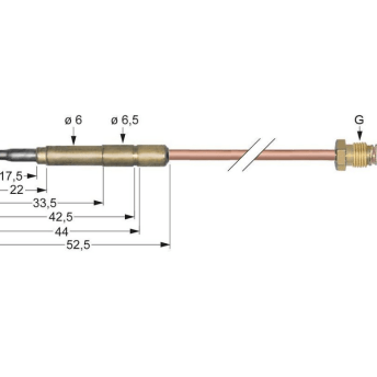 Horeca Parts - Termopara M8x1 dł. 1000mm podłączenie do palnika śr. 6mm(6,5mm)