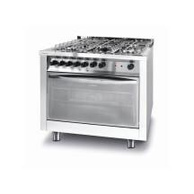 Horeca Parts - Kuchnia gazowa 5-palnikowa z konwekcyjnym piekarnikiem elektrycznym z grillem  Hendi  226254
