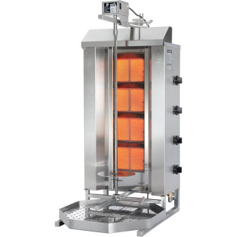 Horeca Parts - Opiekacz gazowy do kebaba Stalgast GD 4-S, P 14kW, G 20 (777541)