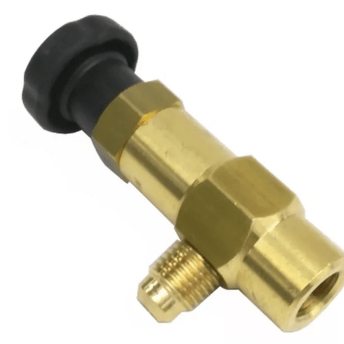 Horeca Parts - Zawór serwisowy YELLOW, 1/4" GAS F – 1/4" SAE M, do nabojów / kartidży