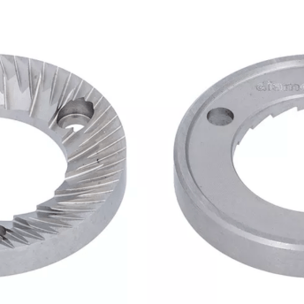 Horeca Parts - Para żaren do młynka Eureka Mignon, śr. 65 mm, płaskie, 3 otwory, wzór diamentowy, części zamienne JMAC64ITA-DICP - Eureka