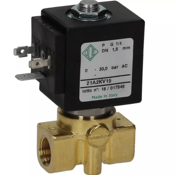 Horeca Parts - Elektrozawór 2-drożny 1/4", 230V, FKM, otwór ø1,5 mm, temp. -10°C do +140°C
