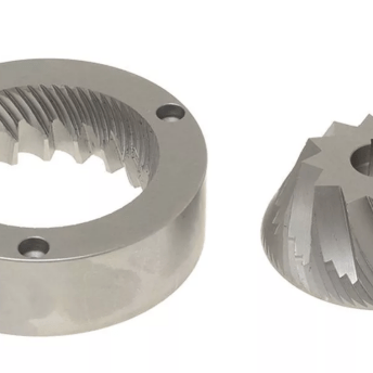 Horeca Parts - Para żaren stożkowych 3-fazowych,  śr. 83/59 – 50/14 mm, grubość 25 mm, 3 otwory, food friendly, żywotność +70% - Mazzer