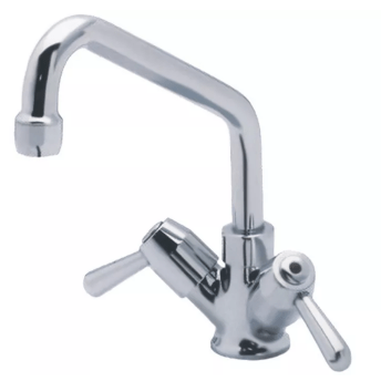 Horeca Parts - Bateria stojąca jednouchwytowa, wylewka ø 18x300 mm, wysokość 230 mm, przyłącze ø 1/2" F, rozstaw montażowy ø 30 mm, przepływ 17 L/min, obrót 1/4