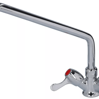 Horeca Parts - Bateria stojąca jednouchwytowa, wylewka U ø 18x250 mm, wysokość 200 mm, przyłącza ø 3/8" Fx400 mm, rozstaw montażowy ø 30 mm, przepływ 17 L/min, maks. ciśnienie 5 bar, obrót 1/4