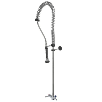 Horeca Parts - Zestaw prysznicowy Top-Class 1250 mm, jednouchwytowy, zawory ceramiczne ø 1/2", przyłącza ø 1/2" Fx400 mm, rozstaw montażowy ø 30 mm, przepływ 17 L/min przy 3 bar, regulacja 1/4 obrotu