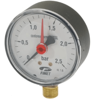 Horeca Parts - Manometr ø 63 mm, zakres ciśnienia 0-2,5 bar, złącze męskie 1/4" - Zmywarka kapturowa Colged