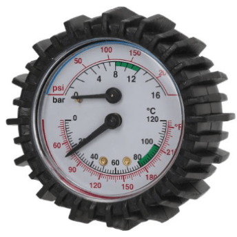 Horeca Parts - Termomanometr 0-16 bar / 0-120°C, do uchwytów filtrów z termomanometrem