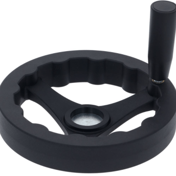 Horeca Parts - Koło ręczne L1 – 35 mm, L2 – 60 mm, gwint M6, rozstaw otworów 6 mm, ø 160 mm, D1 – ø 32 mm, otwór centralny – ø 20 mm - Baron