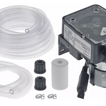 Horeca Parts - Pompa dozująca, NBR 5 z regulacją częstotliwości 5 l/h, 230V AC, do detergentu, wąż kątowy Ø 4×6 mm Santoprene, w zestawie komplet montażowy, waga 0,550 kg - Seko