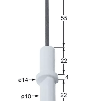 Horeca Parts - Elektroda zapłonowa L1 55mm L2 10mm do złącza zaciskowego M5 D1 ø 10mm D2 ø 14mm BL1 22mm BL2 4mm - Electrolux (3020075)