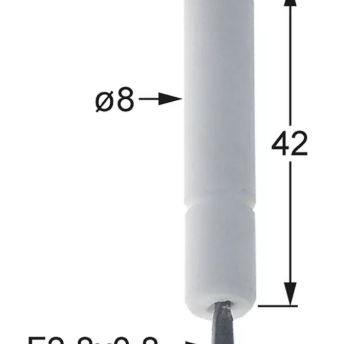 Horeca Parts - Przyłącze elektrody zapłonowej F 2,8x0,8mm D1 ø 8mm ze sprężyną BL1 42mm - Kuchnia gazowa Küppersbusch (3020307)