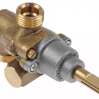 Horeca Parts - Zawór gazowy wlot gazu M16x1.5 rur a ø 10mm wylot gazu M16x1.5 rurka ø 10/8mm - Kuchnia gazowa Giga, Zanussi