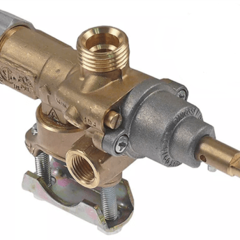 Horeca Parts - Zawór gazowy wej. śr. rurki 21mm wyj. M16x1,5 podł. termopary M8x1 podł. pilota M10x1 - Taboret gazowy Palux (5072424)