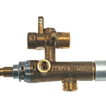Horeca Parts - Zawór gazowy z wyjściem rurowym wlot gazu M15x1 rurka ø 10mm wylot gazu M17x1 rurka ø 10mm dł. osi/wału 22/15mm (3348071)