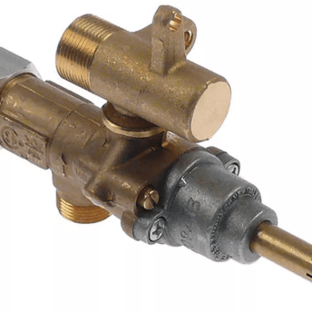 Horeca Parts - Zawór gazowy z wyjściem rurowym wlot gazu M15x1 rurka ø 10mm dł. osi/wału 31/15mm (3348309)