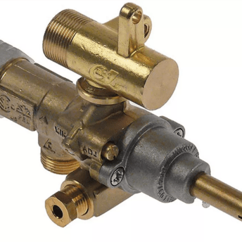 Horeca Parts - Zawór gazowy wlot gazu M15x1 rurka ø 10mm wylot gazu M17x1 rurka ø 10mm dł. osi/wału 34/15mm (3348314)