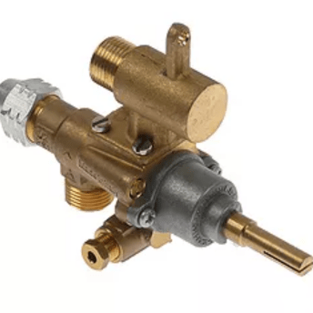 Horeca Parts - Zawór gazowy z wyjściem rurowym wlot gazu M18x1.5 rurka ø 12mm dł. osi/wału 34/15mm