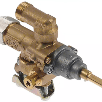 Horeca Parts - Zawór gazowy z wyjściem rurowym wlot gazu M15x1 rurka ø 10mm dł. osi/wału 34/15mm (5234188)