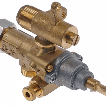 Horeca Parts - Zawór gazowy GPEL21D wej. M15x1 podł. termopary M8x1 podł. pilota M10x1 dł. osi/wału 31/23mm