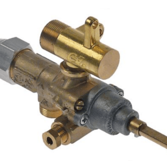 Horeca Parts - Zawór gazowy z wyjściem na rurę i wlotem gazu M15x1 rurka ø 10mm dł. osi/wału 31/23mm (3348330)
