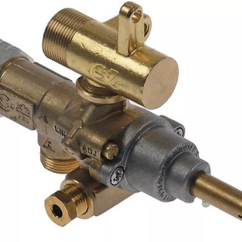 Horeca Parts - Zawór gazowy z wyjściem rurowym wlot gazu M15x1 rura ø 10mm dł. osi/wału 34/15mm - Kuchnia Zanussi (3348332)