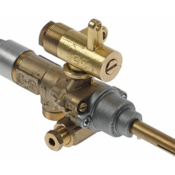 Horeca Parts - Zawór gazowy dysza obejściowa ø 0,55mm wlot gazu M15x1 rurka ø 10mm dł. osi/wału 34/15mm (3348339)