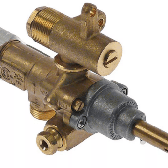 Horeca Parts - Zawór gazowy dysza obejściowa ø 0,45mm wlot gazu M15x1 rurka ø 10mm dł. osi/wału 34/15mm (3348341)