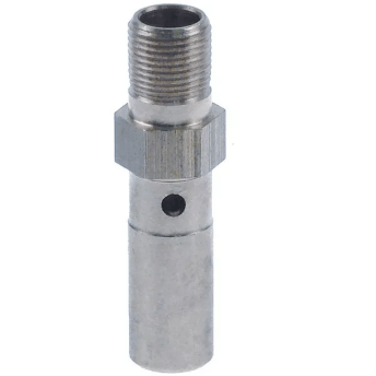 Horeca Parts - Dolna część palnika zapłonowego, stal nierdzewna, ø 12,4 mm, otwór ø 8,5 mm, gwint M12x1, klucz 14, długość całkowita 53 mm