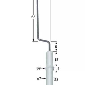 Horeca Parts - Elektroda zapłonowa L1 9mm L2 12mm L3 62mm do złącza zaciskowego M4 D1 ø 7mm D2 ø 9mm BL1 18mm BL2 3mm  - Piec konwekcyjny Giorik (3020192)