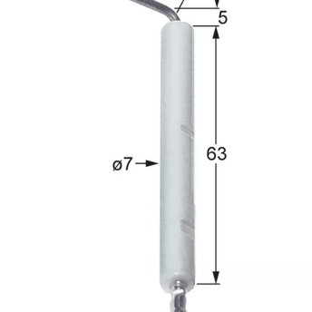 Horeca Parts - Elektroda zapłonowa L1 5mm L2 12mm do zacisku D1 ø 7mm BL1 63mm przyłącze ø 4mm (5166963)