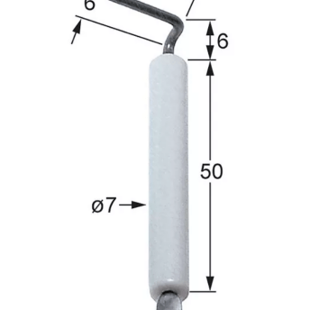 Horeca Parts - Elektroda zapłonowa L1 6mm L2 6mm L3 16mm do złącza zaciskowego F 2,8x0,8mm D1 ø 7mm BL1 50mm (3806020)