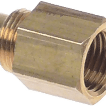 Horeca Parts - Dolna część palnika pilota, L 18,5 mm, WS 12, IT 1, gwint wewnętrzny M10x1, gwint wewnętrzny M5x0,75, gwint zewnętrzny M10x0,75